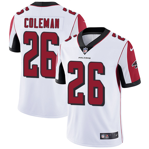 Nike Falcons #26 Tevin Coleman White Men's Stitched NFL Vapor Untouchable Limited Jersey